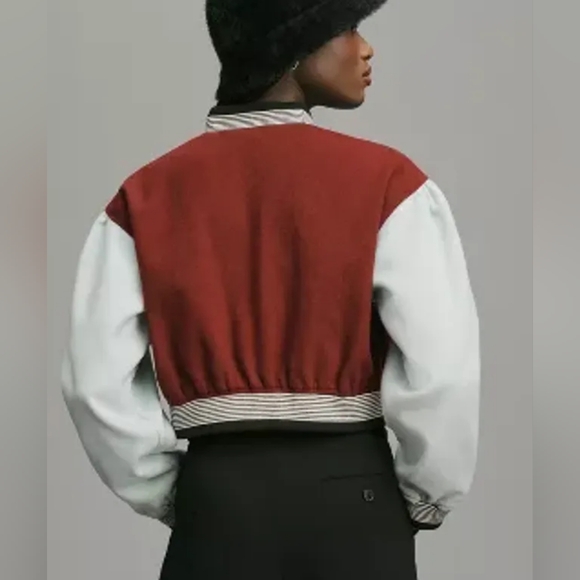 Anthropologie Maeve Colorblock Cropped Jacket - Picture 2 of 6